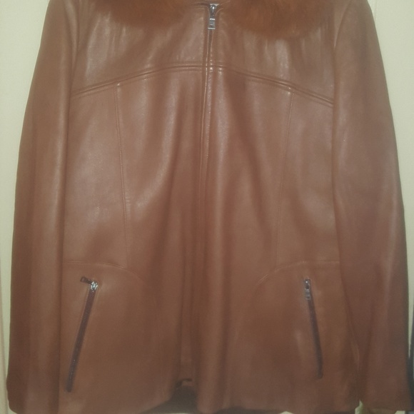 KNOLES CARTER CHESTNUT BROWN ITALIAN LAMBSKIN COAT - Picture 6 of 6